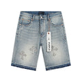 Purple Brand Rhinestone Cross Denim Shorts — hero