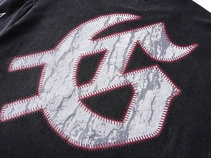 Godspeed Baseball Skeleton Graphic Long-Sleeve T-Shirt — detail