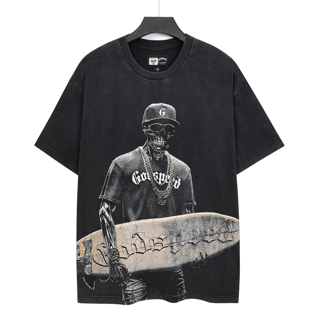Godspeed Skull Surfer Graphic T-Shirt — hero