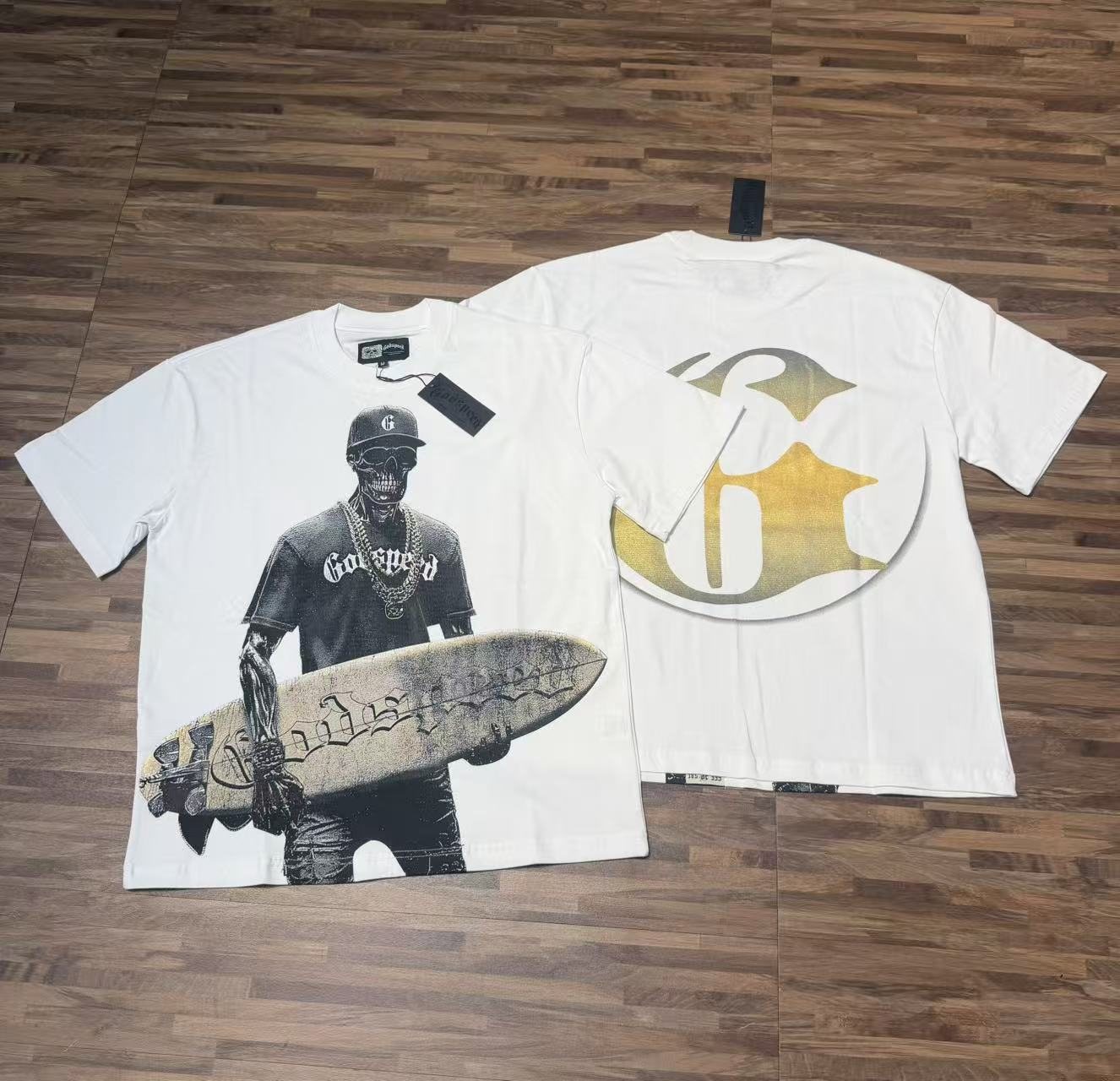 Godspeed Skull Surfer Graphic T-Shirt — context