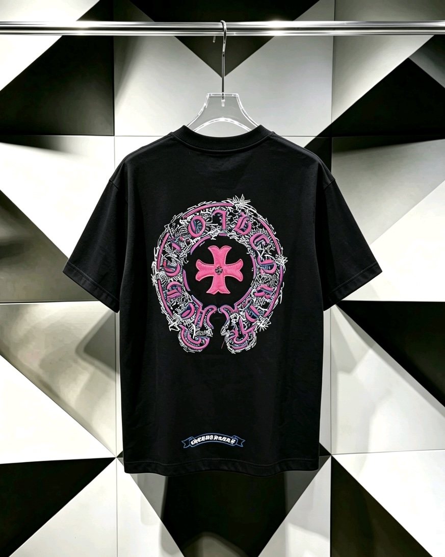 Chrome Hearts Circular Cross Floral Graphic T-Shirt — back