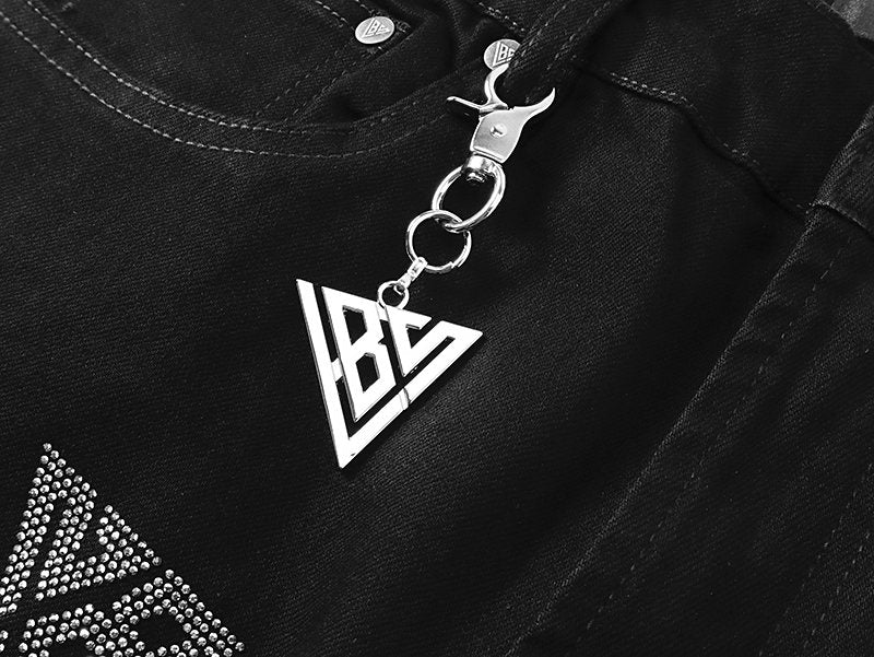 VALABASAS Rhinestone Triangle Jeans — detail