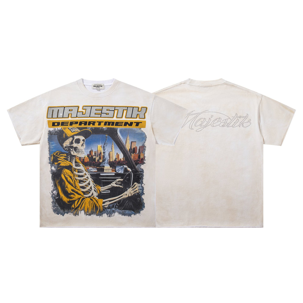 MAJESTIK Skeleton Driver Graphic T-Shirt — hero