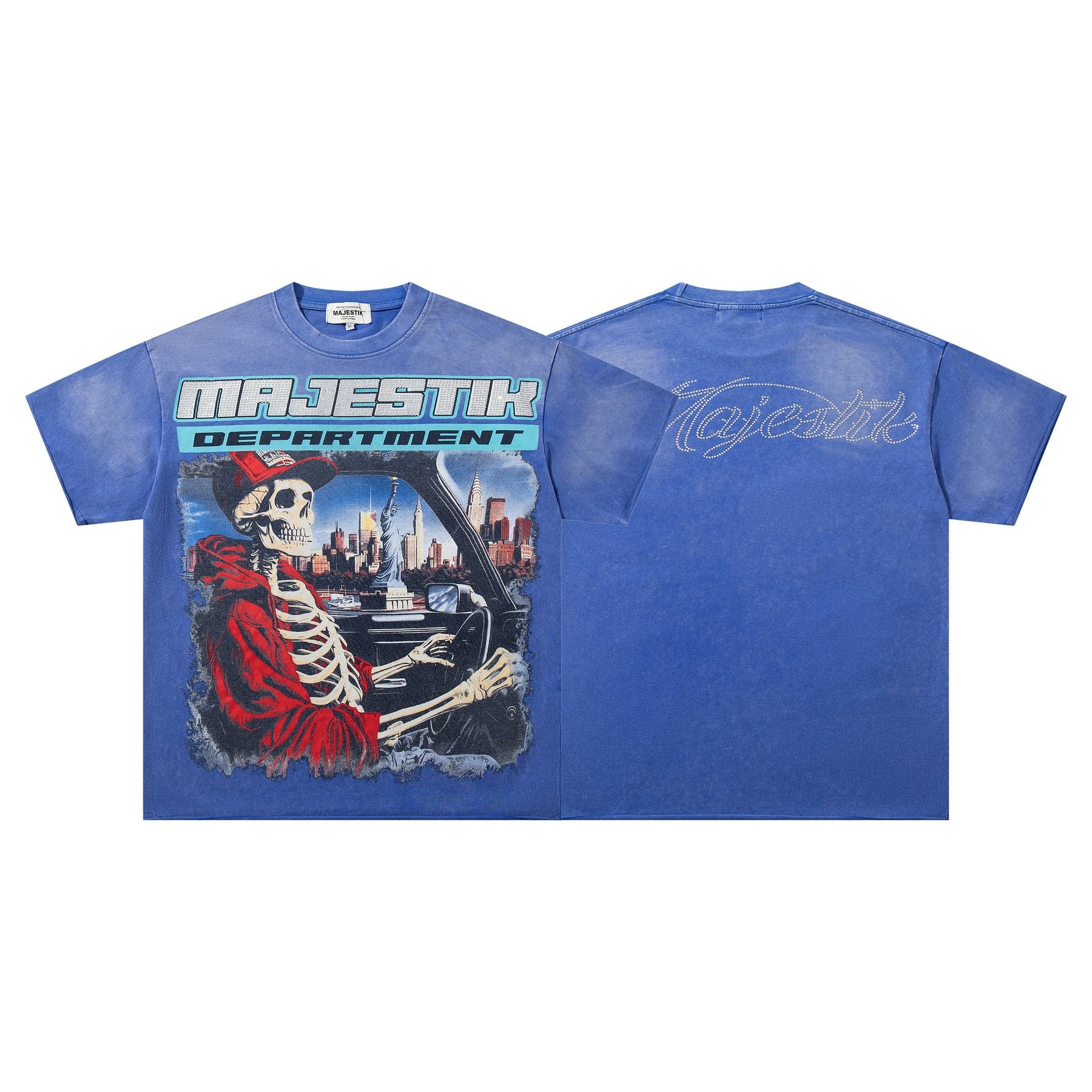 MAJESTIK Skeleton Driver Graphic T-Shirt — hero
