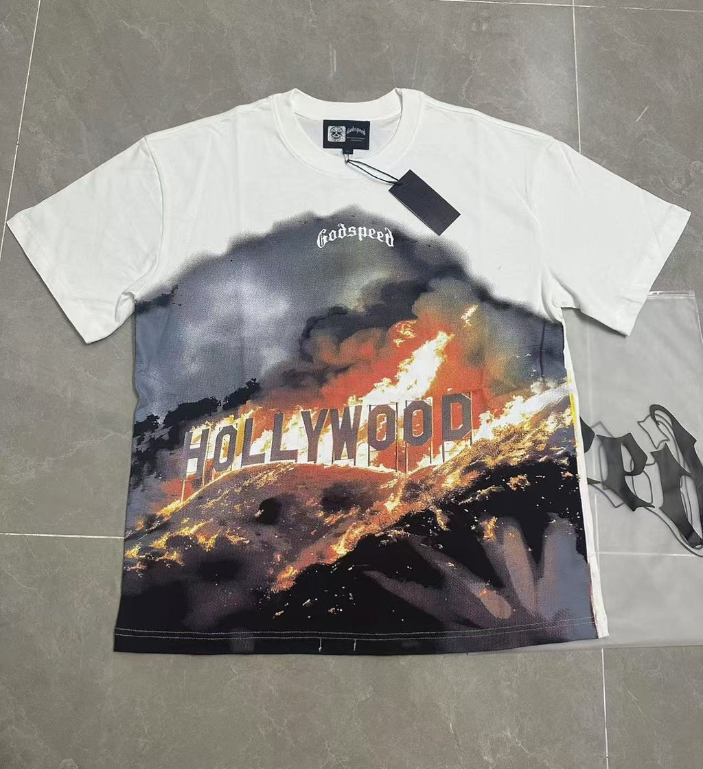 Godspeed Hollywood Fire Graphic T-Shirt — front