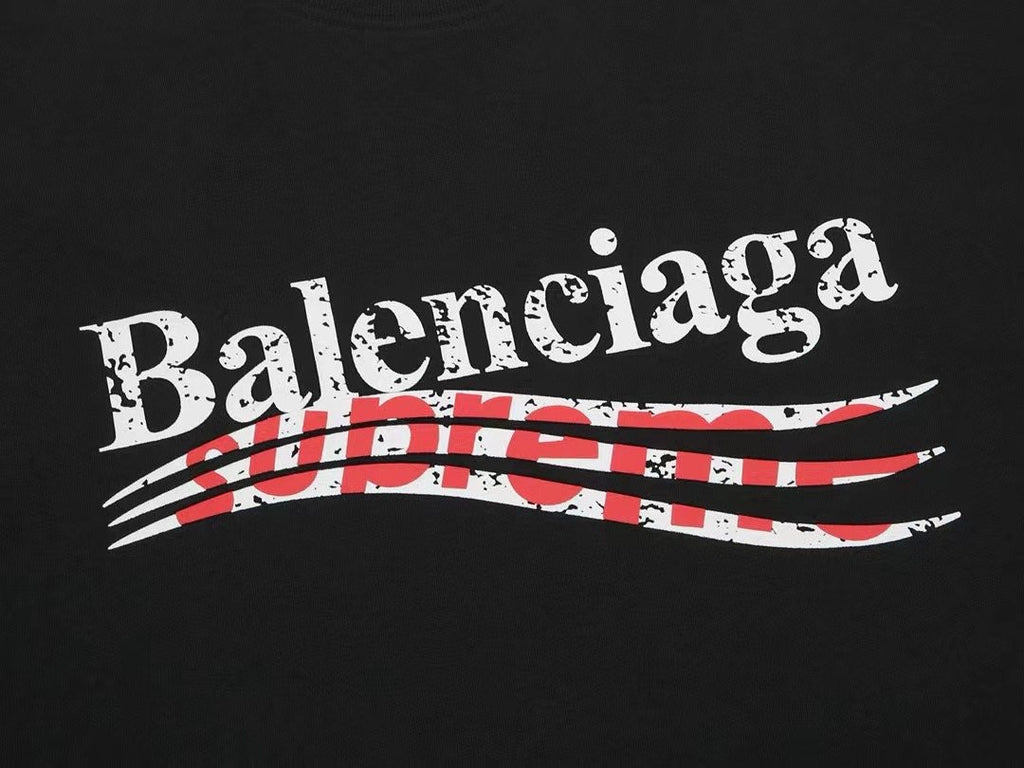 Supreme Balenciaga-Style Wave Graphic T-Shirt — detail