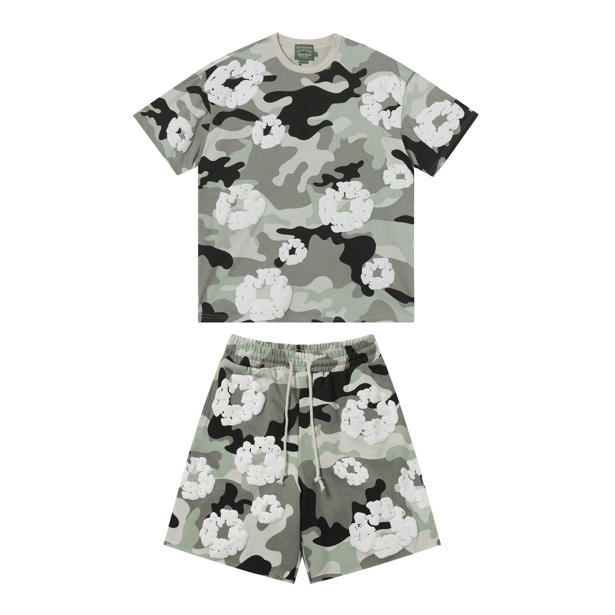 DENIM TEARS Floral Camo T-Shirt & Shorts Set — hero