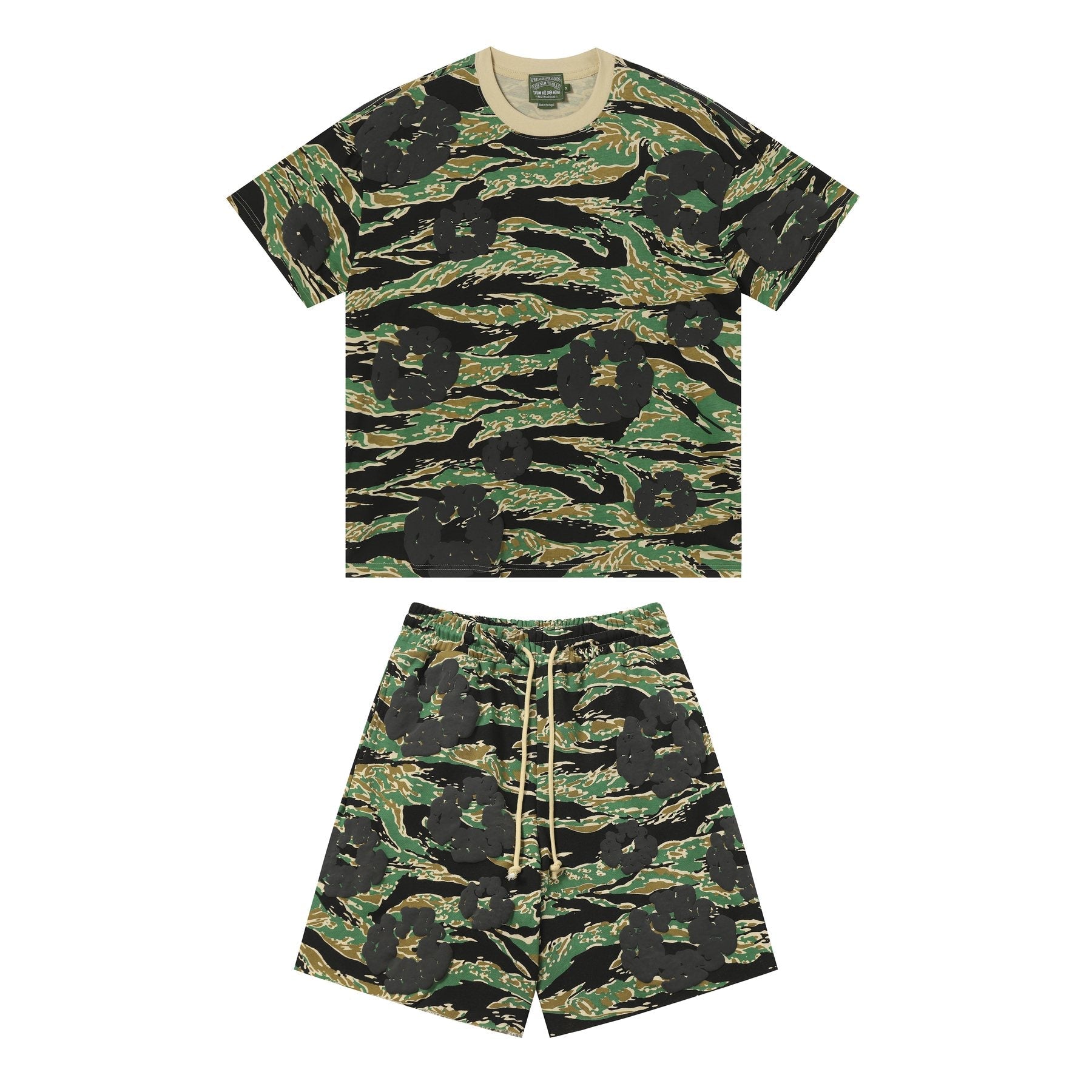 DENIM TEARS Cotton Flower Camo Short-Sleeve Set — front