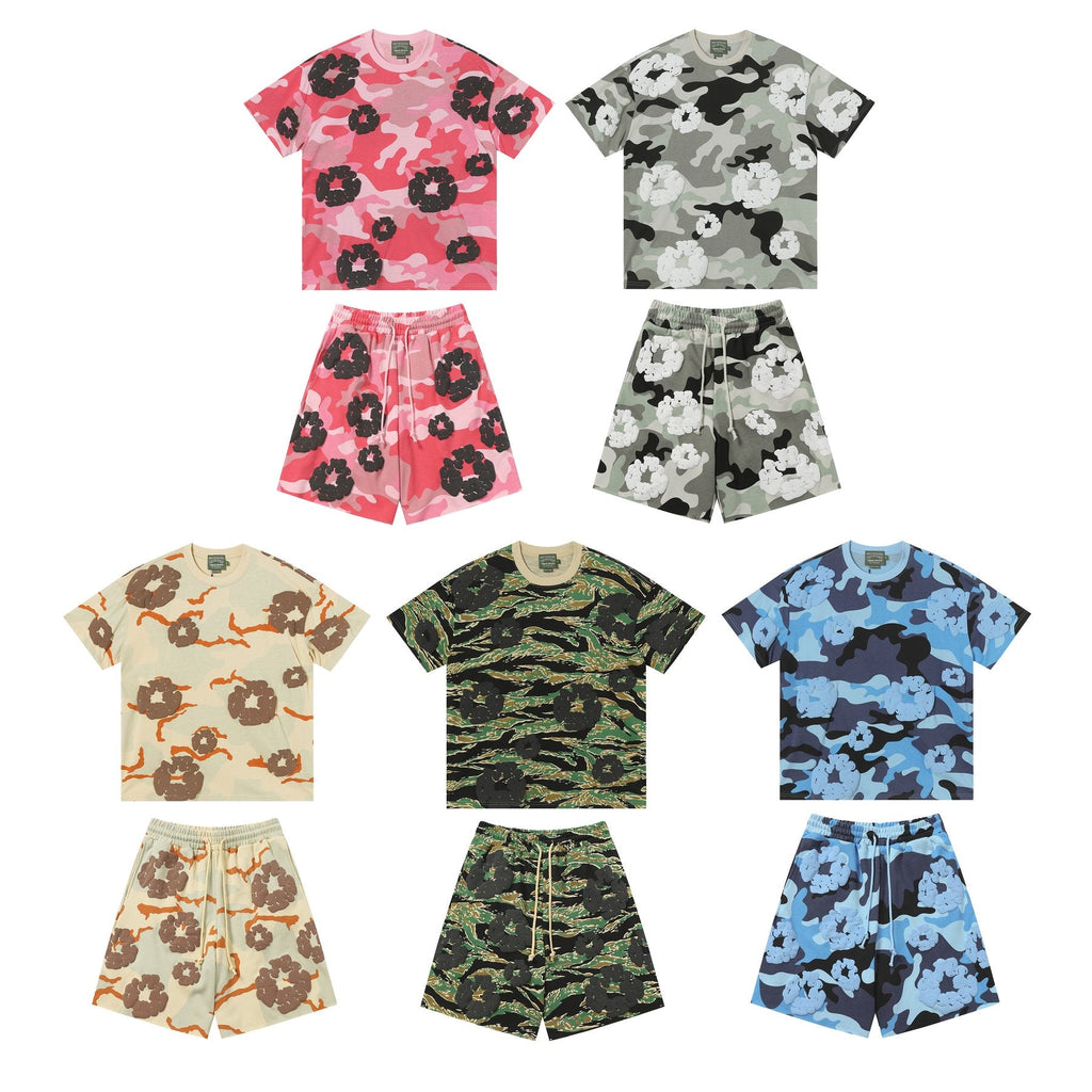 DENIM TEARS Cotton Flower Camo Short-Sleeve Set — comparison