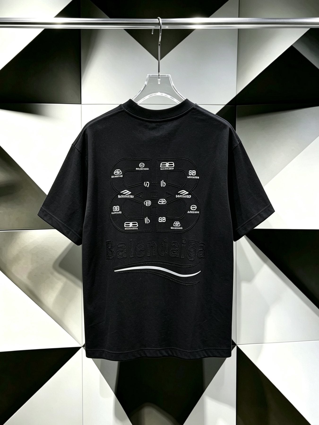 Balenciaga Logo-Panel Graphic T-Shirt — back