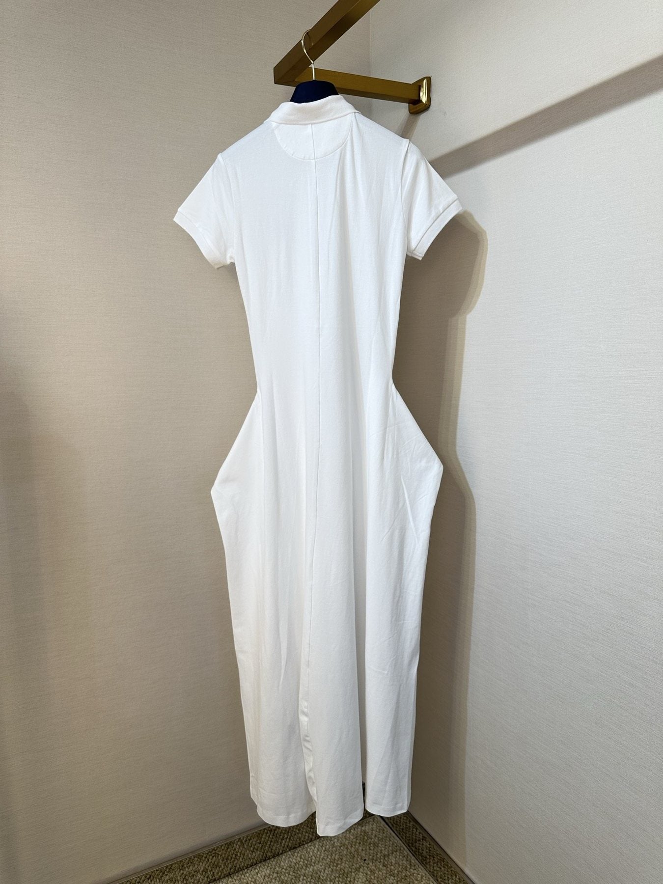 Test2-Ralph Lauren White Tie-Waist Polo Dress — back