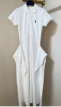 Test2-Ralph Lauren White Tie-Waist Polo Dress — front