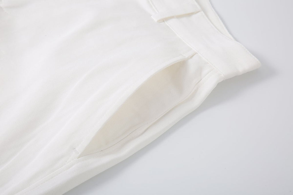 Test2-Ralph Lauren Women's Cotton A-Line Tailored Shorts — fabric
