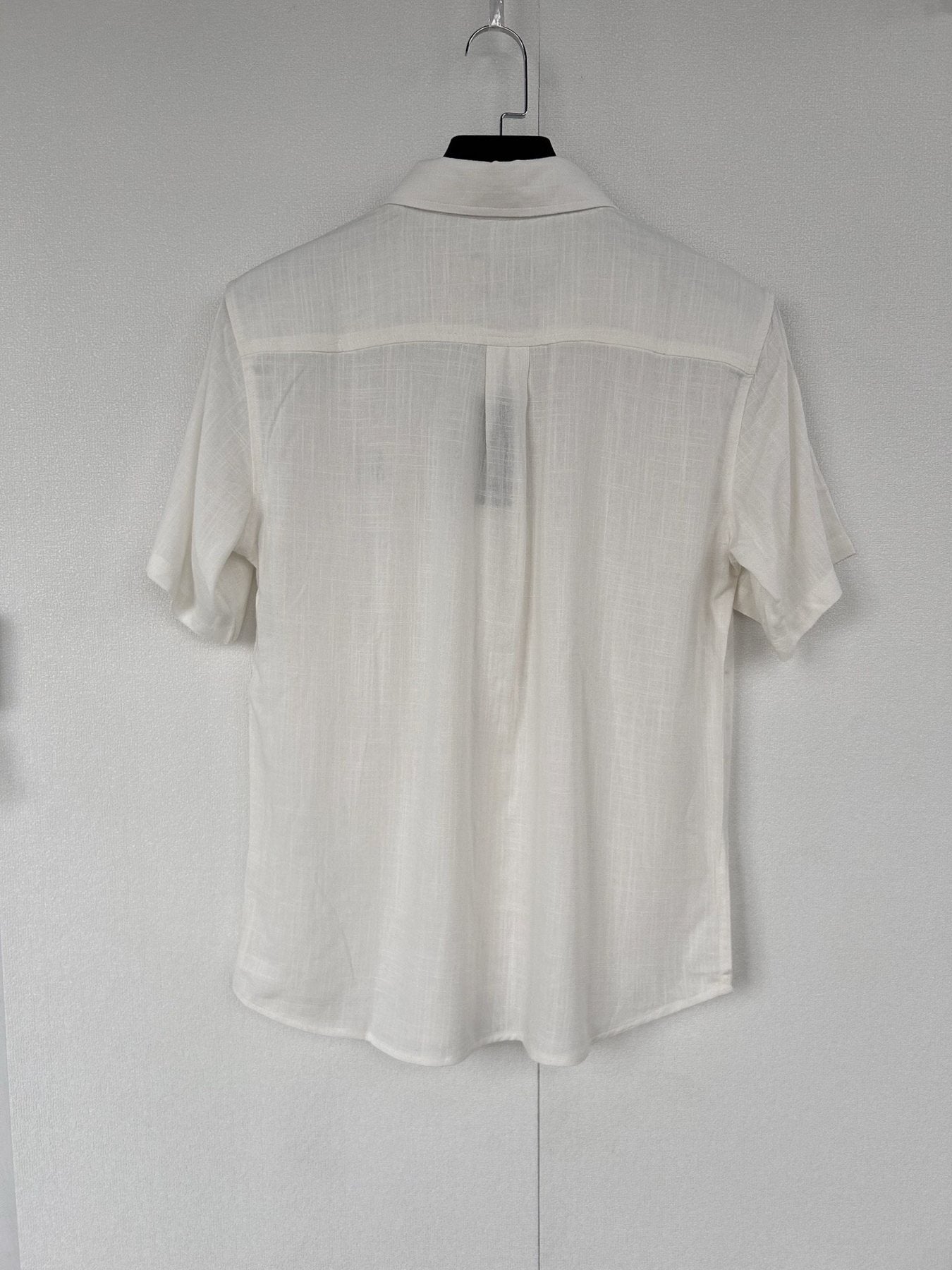 Test2-Ralph Lauren Ivory Linen Short-Sleeve Button-Front Shirt — back