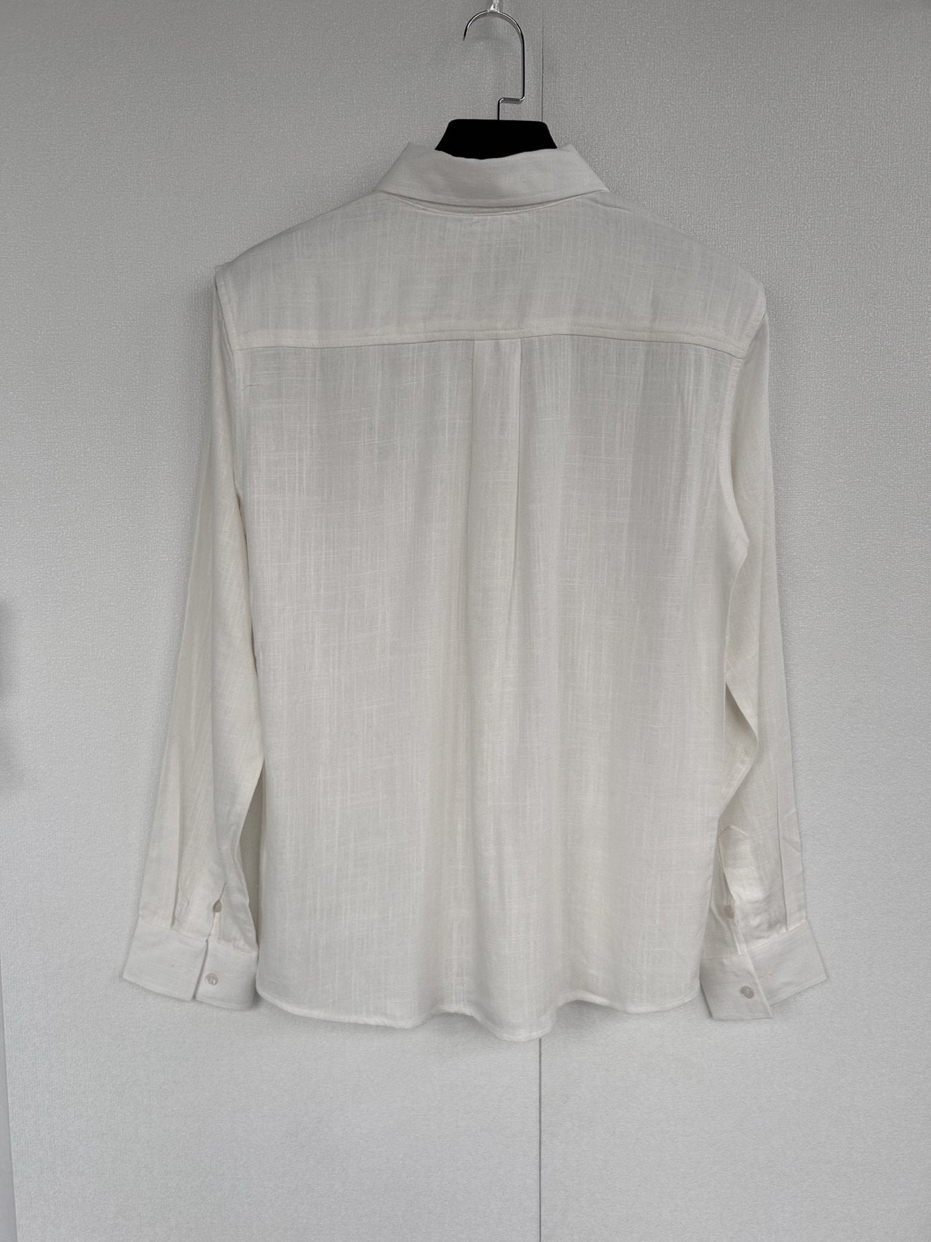 Test2-Ralph Lauren Ivory White Linen Long-Sleeve Shirt — back