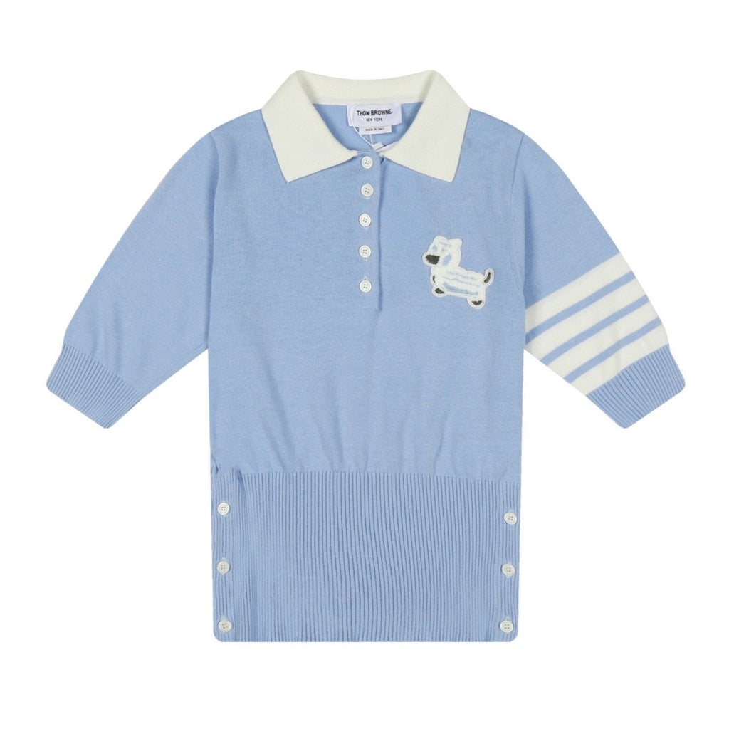 Test2-Thom Browne Dog Motif Knit Polo Shirt — front