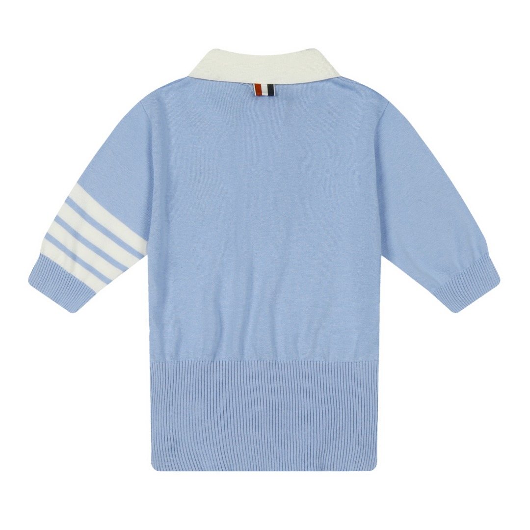 Test2-Thom Browne Dog Motif Knit Polo Shirt — back