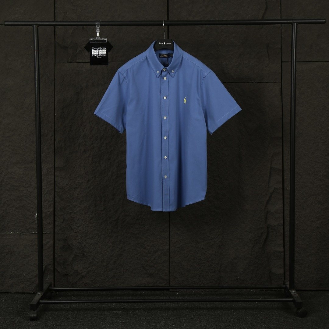 Test2-Ralph Lauren Oxford Short-Sleeve Button-Front Shirt — front