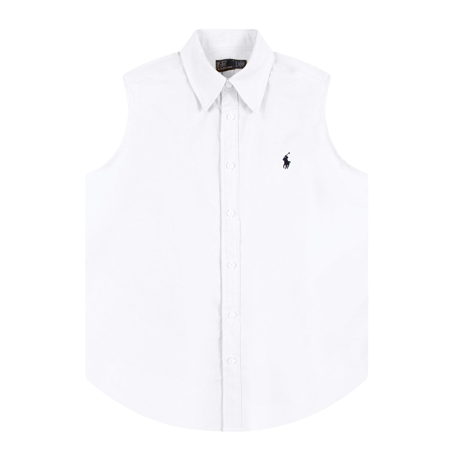 Test2-Ralph Lauren Sleeveless Oxford Button-Front Shirt — front