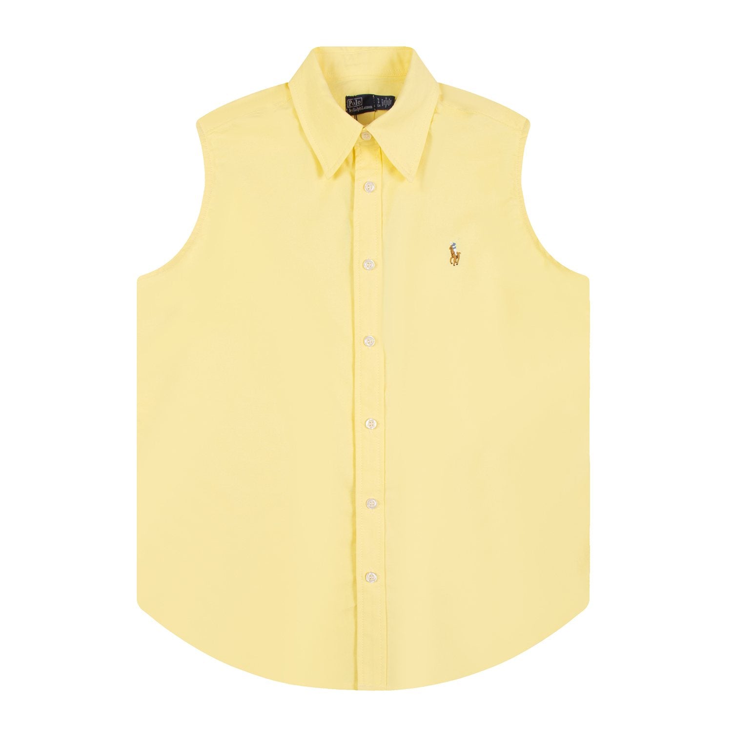 Test2-Ralph Lauren Sleeveless Oxford Button-Front Shirt — front