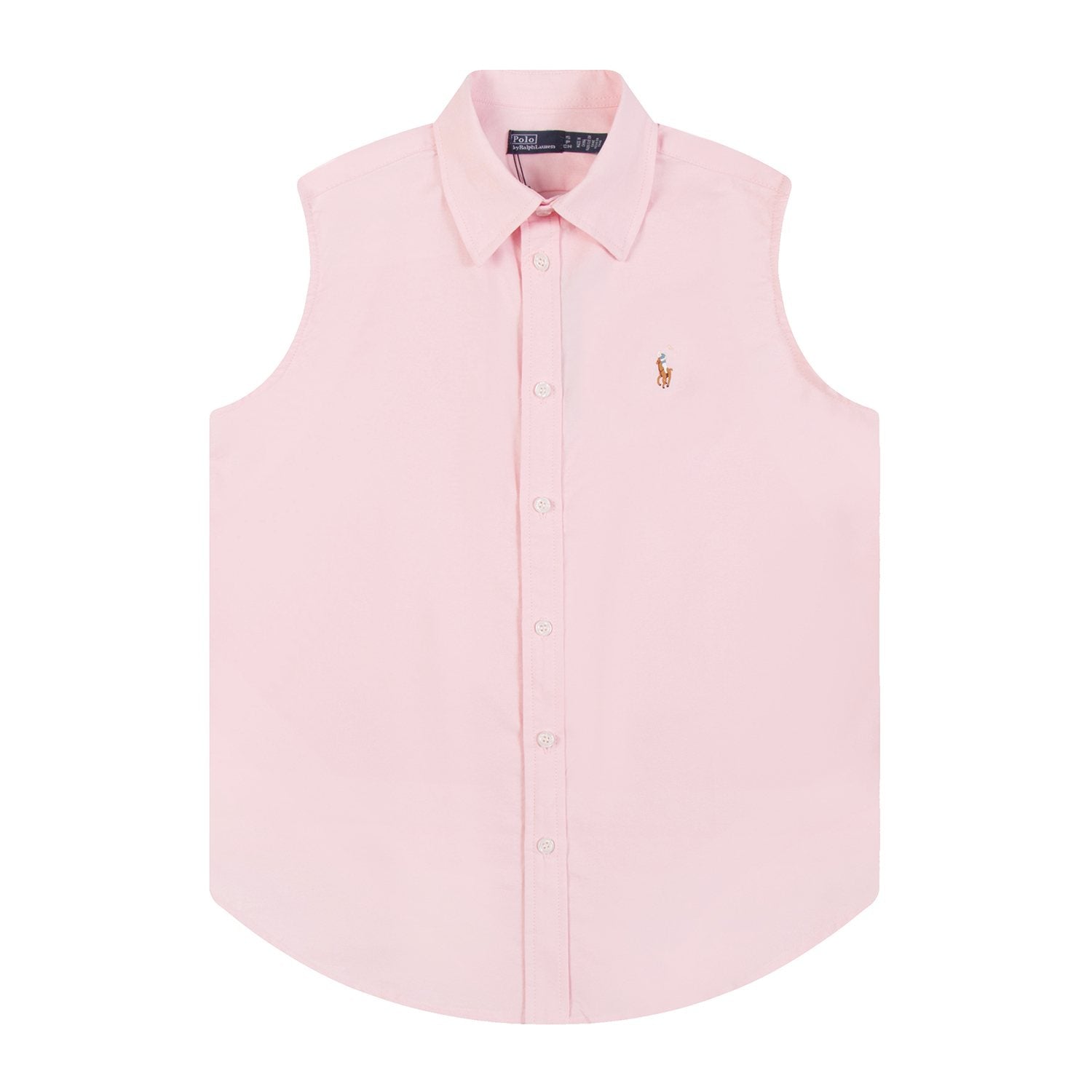 Test2-Ralph Lauren Sleeveless Oxford Button-Front Shirt — front