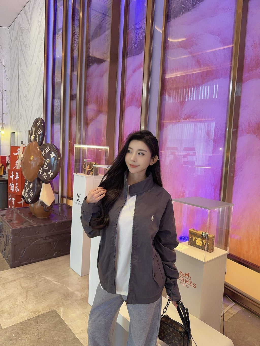 Test2-Ralph Lauren Embroidered Pony Zip Jacket — model