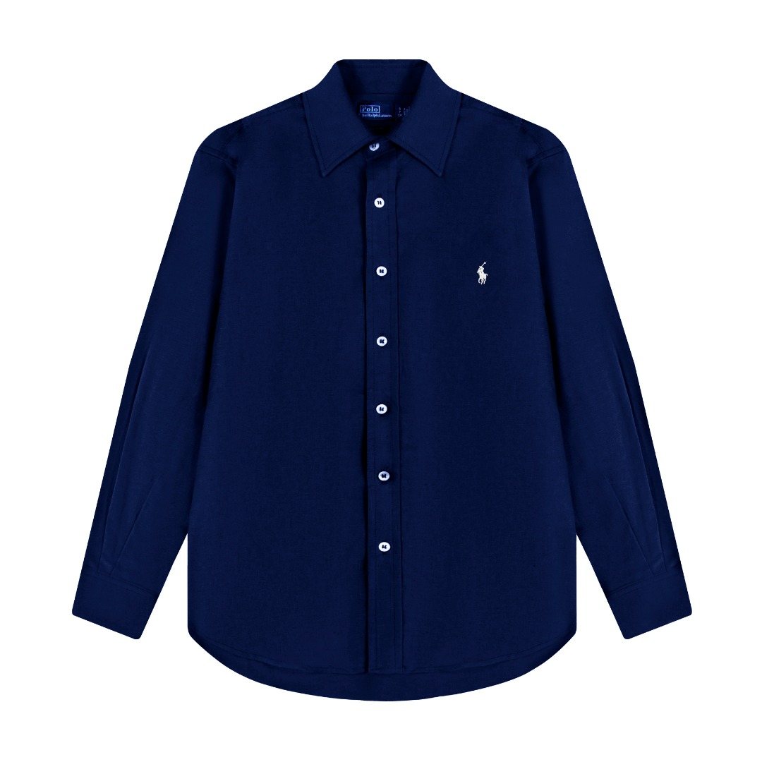 Test2-Ralph Lauren Embroidered Cotton-Blend Slub Linen Long-Sleeve Shirt — front