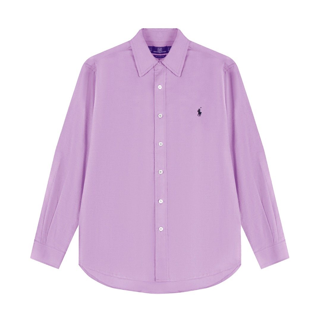 Test2-Ralph Lauren Embroidered Cotton-Blend Slub Linen Long-Sleeve Shirt — front