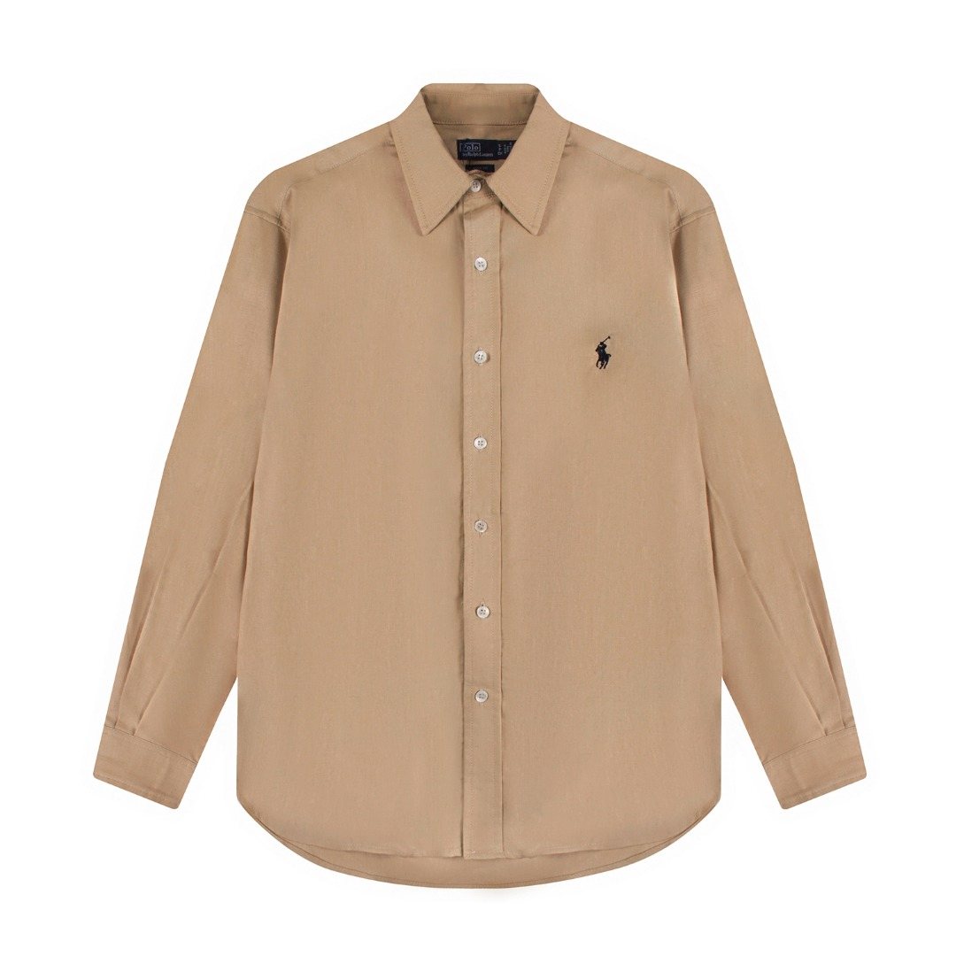 Test2-Ralph Lauren Embroidered Cotton-Blend Slub Linen Long-Sleeve Shirt — front