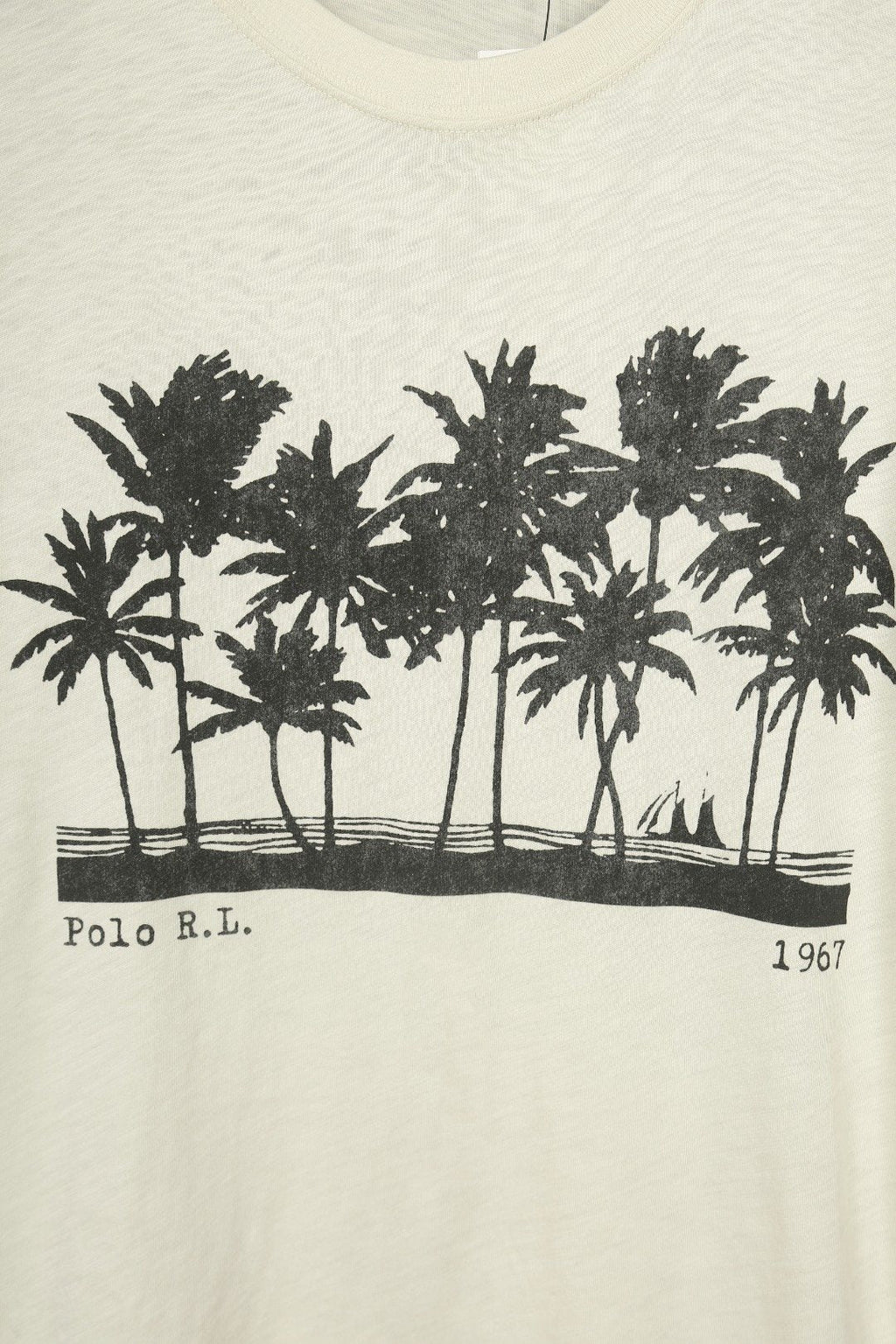 Test2-Ralph Lauren Palm Tree Slub Cotton T-Shirt — detail