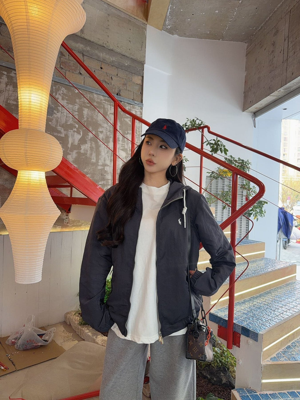 Test2-Ralph Lauren Embroidered Pony Hooded Jacket — model