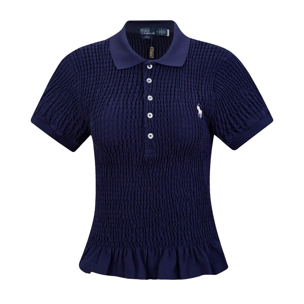 Test2-Ralph Lauren Ruffled-Hem Piqué Polo Top — hero