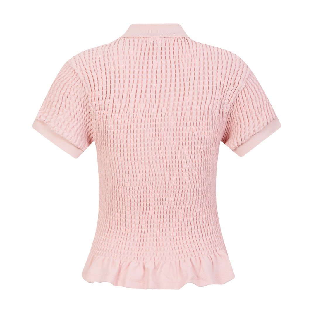 Test2-Ralph Lauren Ruffled-Hem Piqué Polo Top — back
