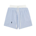 Test2-Ralph Lauren Striped Double-Waist Shorts — front