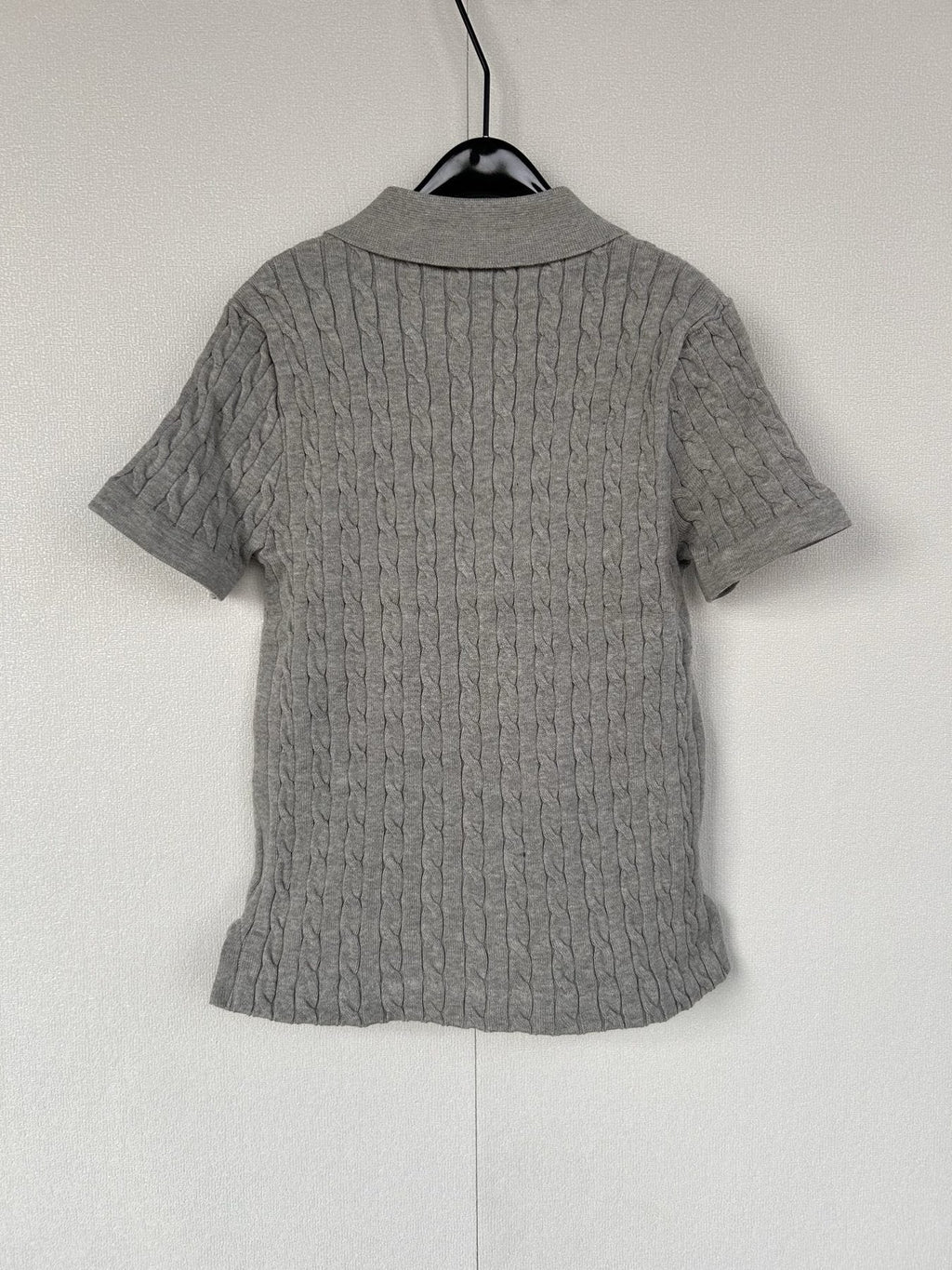 Test2-Ralph Lauren Women's Cable-Knit Short-Sleeve Polo Shirt — back