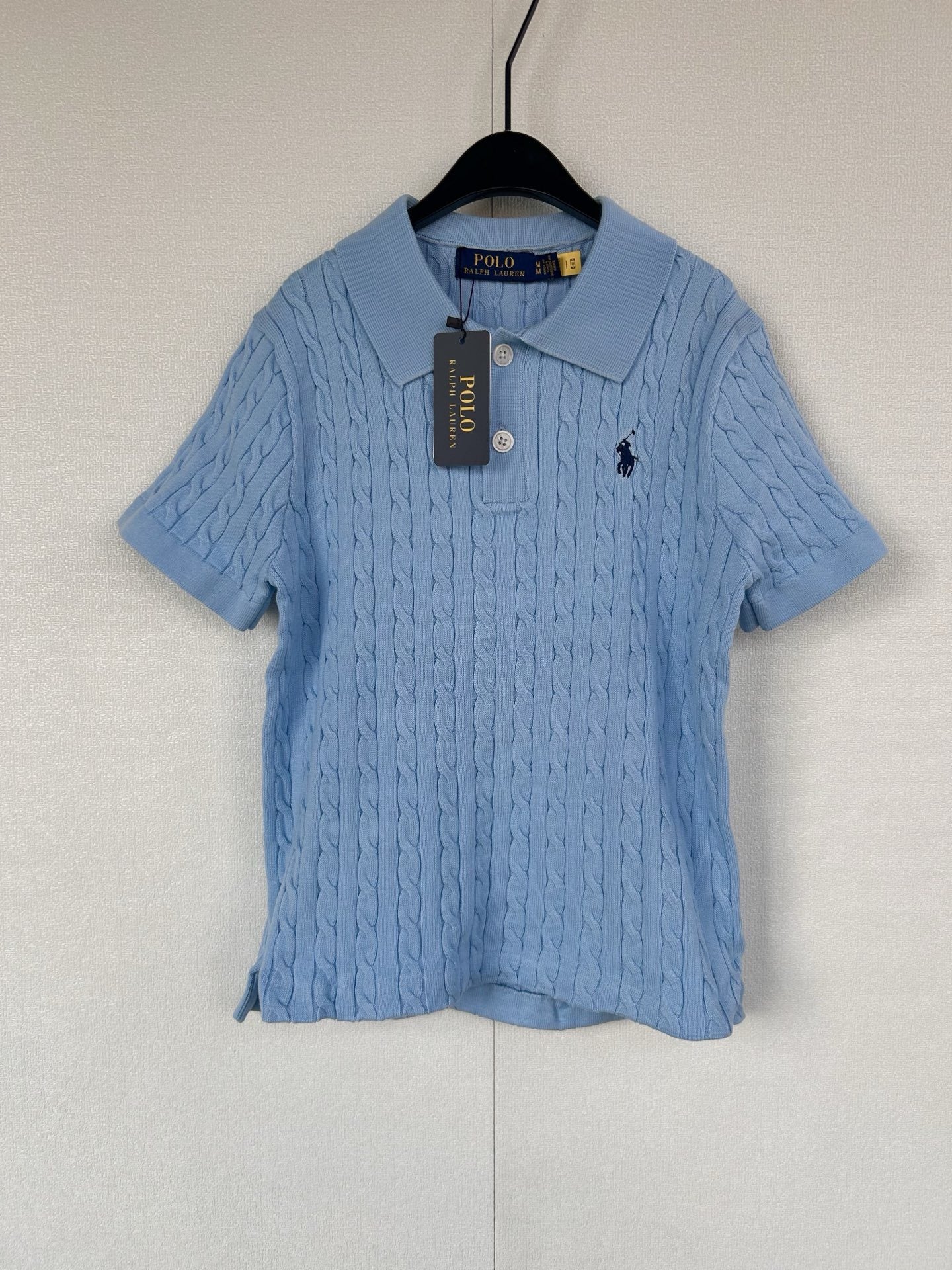 Test2-Ralph Lauren Women's Cable-Knit Short-Sleeve Polo Shirt — hero