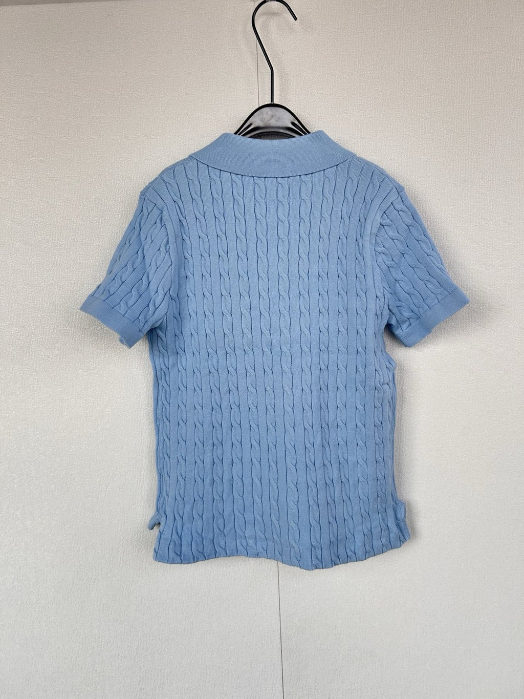 Test2-Ralph Lauren Women's Cable-Knit Short-Sleeve Polo Shirt — back