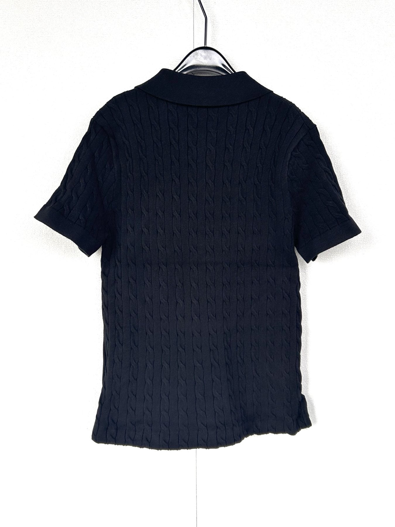 Test2-Ralph Lauren Women's Cable-Knit Short-Sleeve Polo Shirt — back