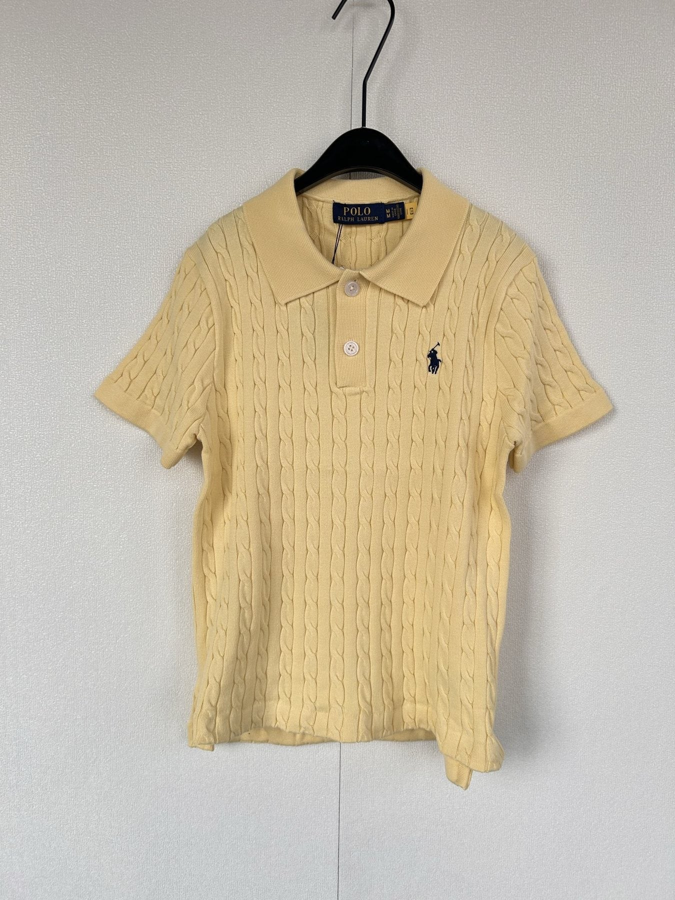 Test2-Ralph Lauren Women's Cable-Knit Short-Sleeve Polo Shirt — front