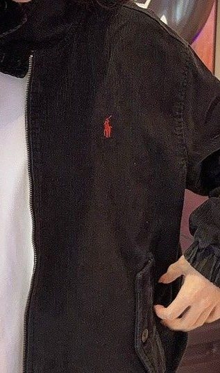 Test2-Ralph Lauren Black Cotton Embroidered Emblem Zip-Front Jacket — detail