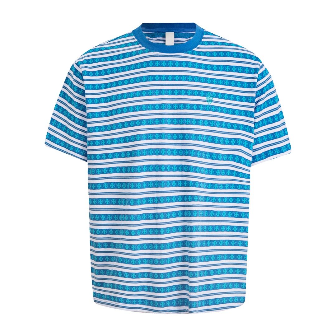 Test2-Chrome Hearts Striped Jacquard Knit T-Shirt — front