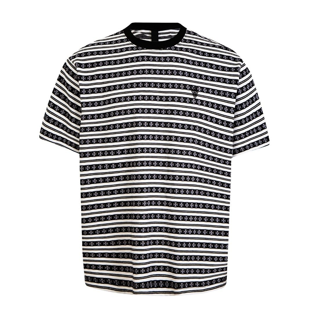 Test2-Chrome Hearts Striped Jacquard Knit T-Shirt — front