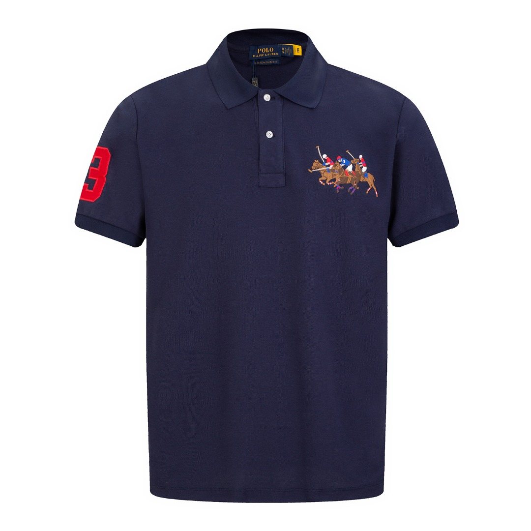 Test2-Ralph Lauren Embroidered Horse Short-Sleeve Polo Shirt — front