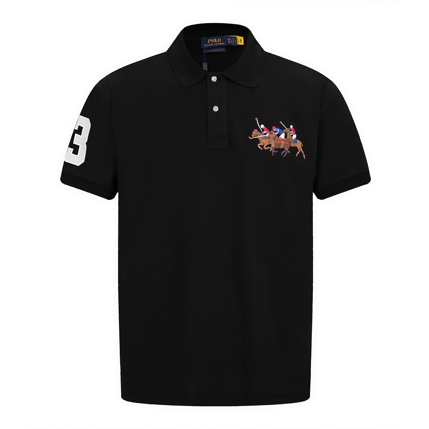 Test2-Ralph Lauren Embroidered Horse Short-Sleeve Polo Shirt — front
