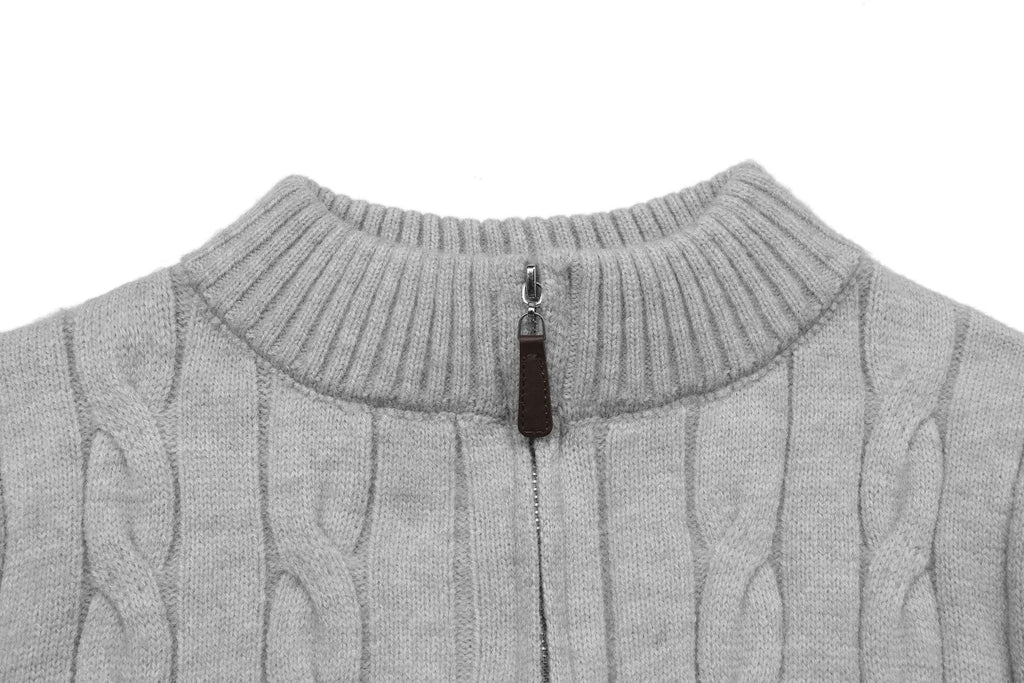 Test2-Ralph Lauren Cable-Knit Quarter-Zip Sweater — detail