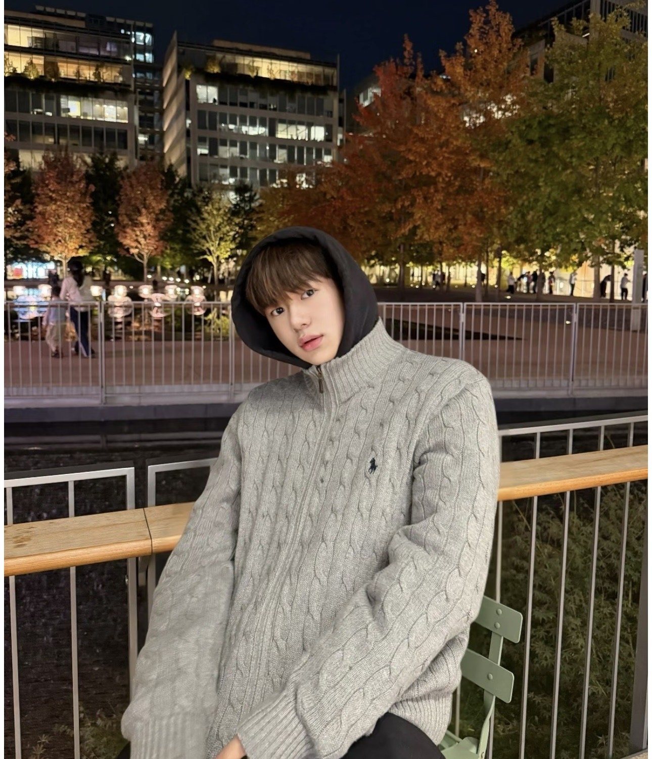 Test2-Ralph Lauren Full-Zip Cable-Knit Sweater — model
