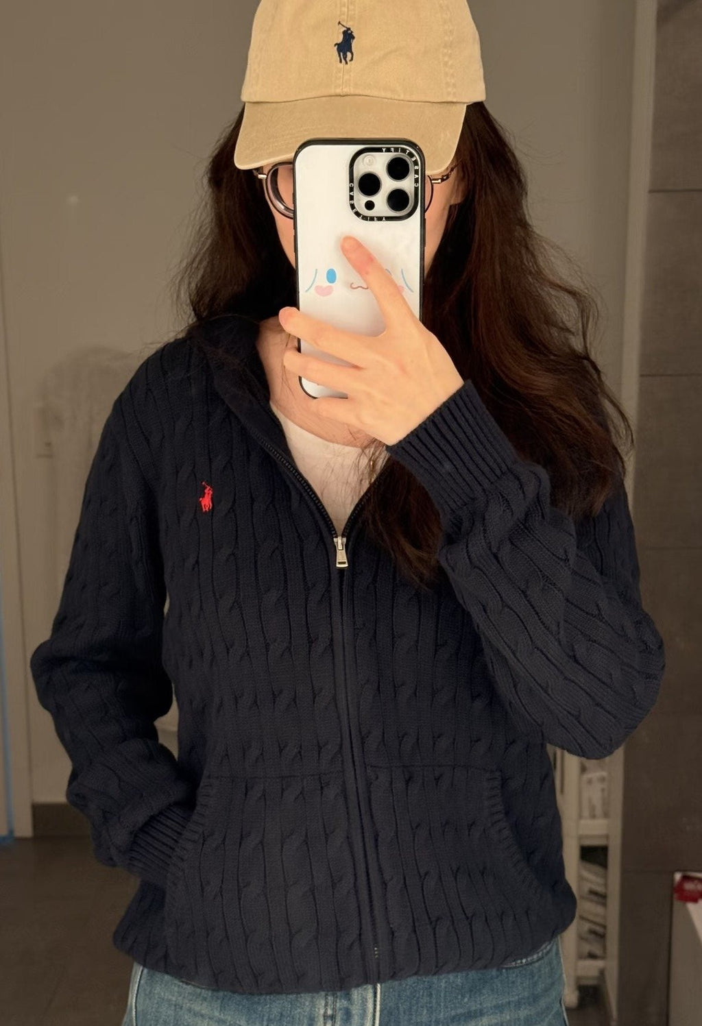 Test2-Ralph Lauren Full-Zip Cable-Knit Sweater — model