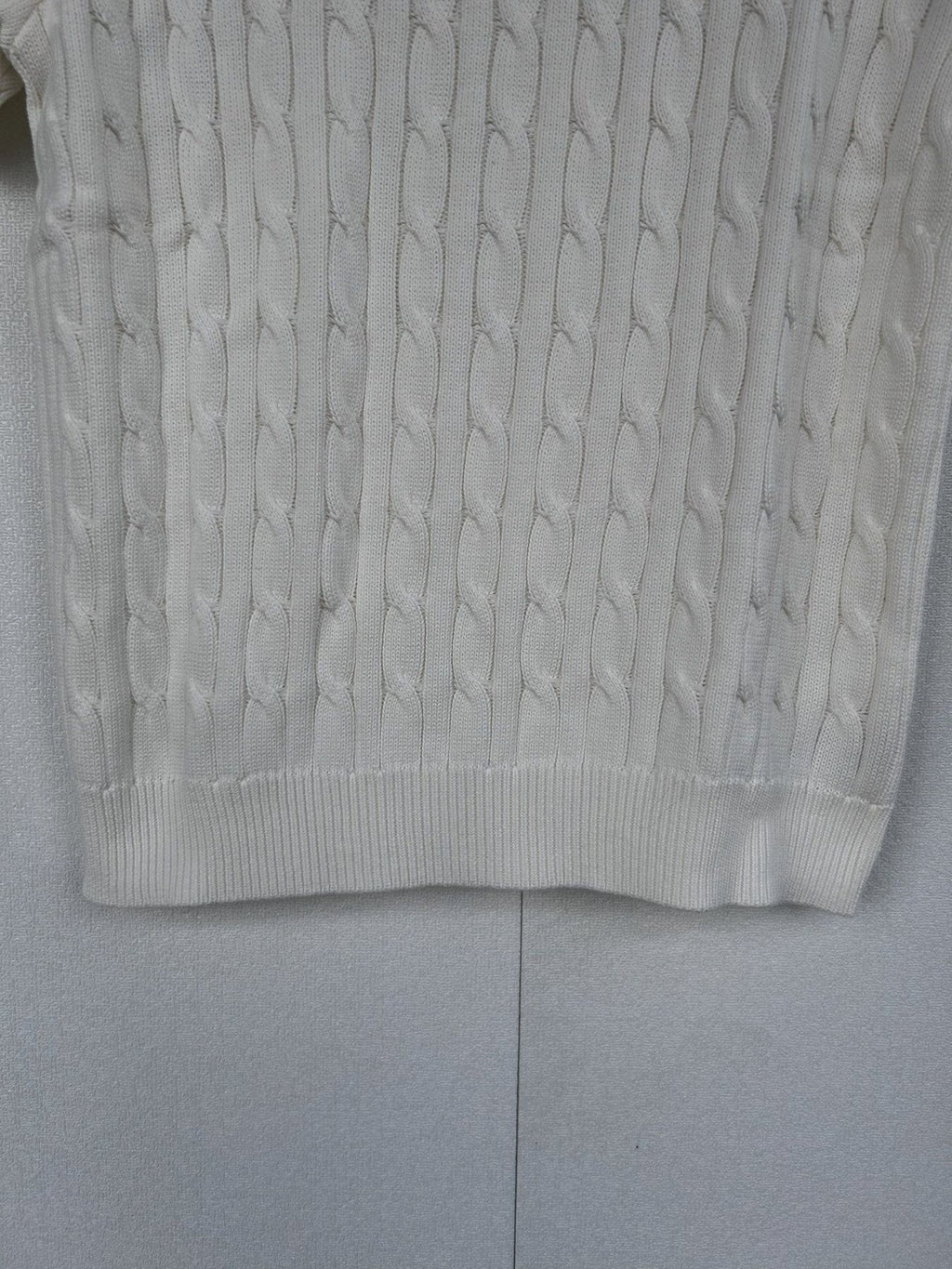 Test2-Ralph Lauren Short-Sleeve Cable-Knit Sweater — detail