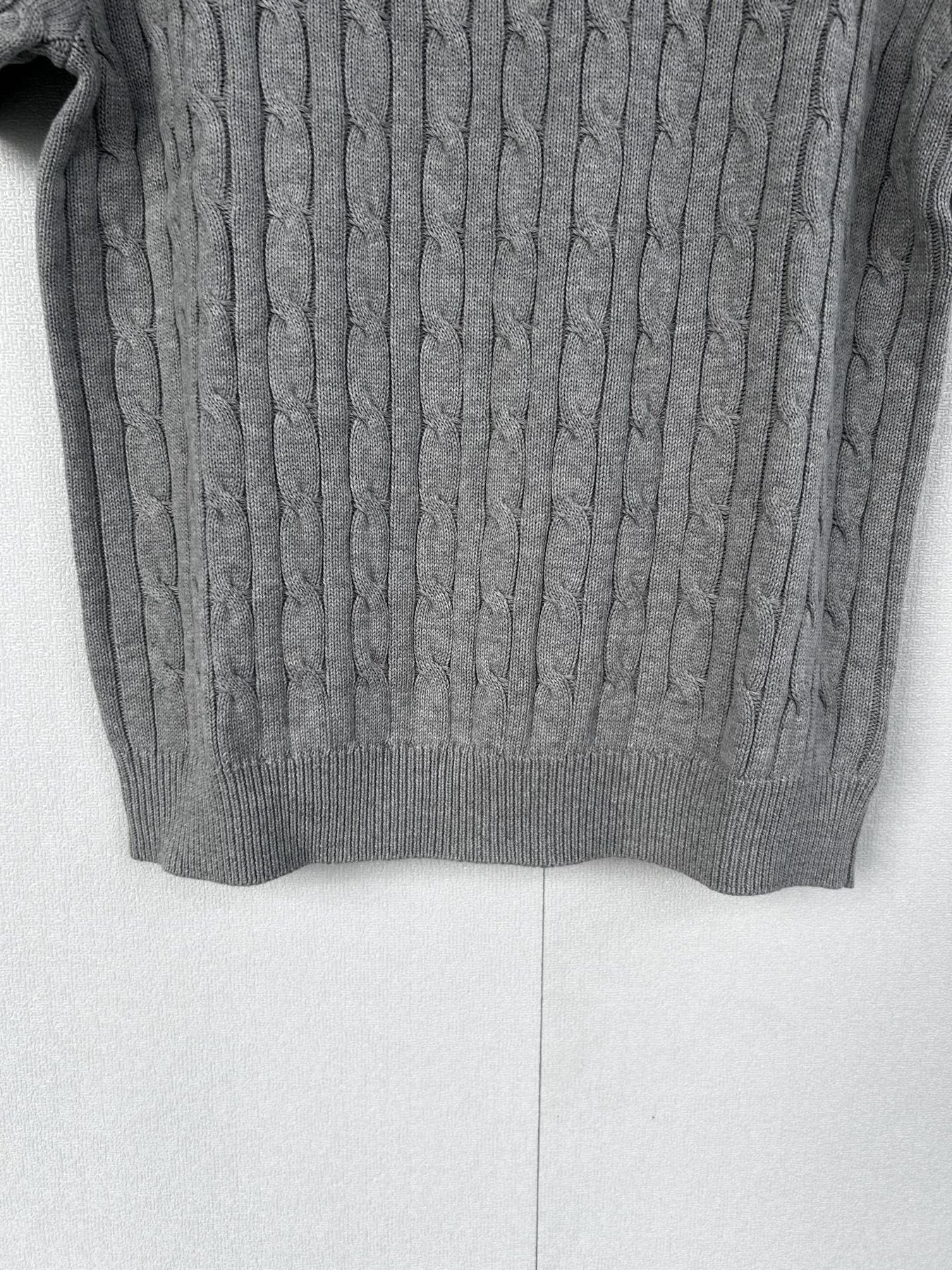Test2-Ralph Lauren Short-Sleeve Cable-Knit Sweater — detail