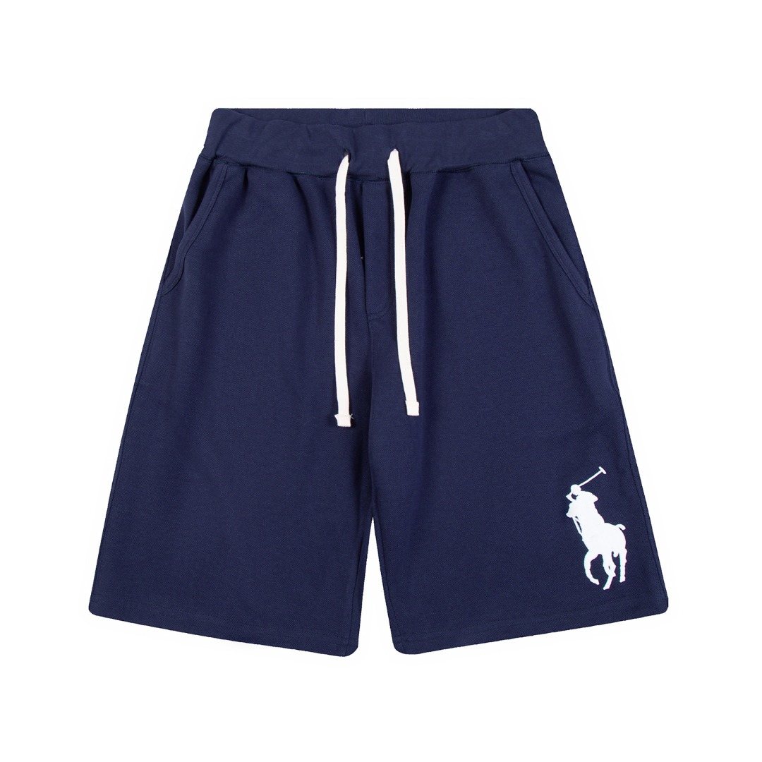 Test2-Ralph Lauren Big Pony Embroidered Drawstring Shorts — front